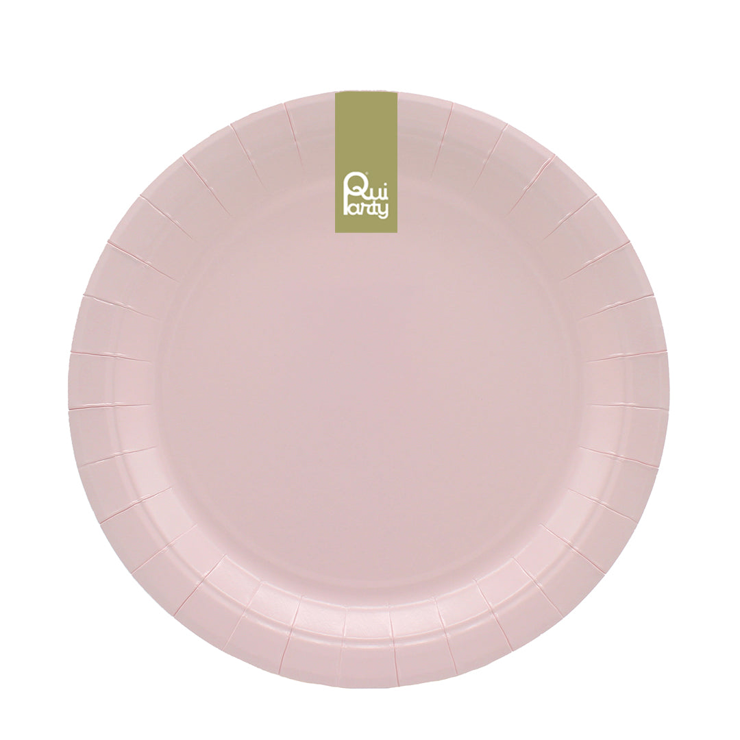 Piatto in carta 24cm - Rosa chiaro - pz.15
