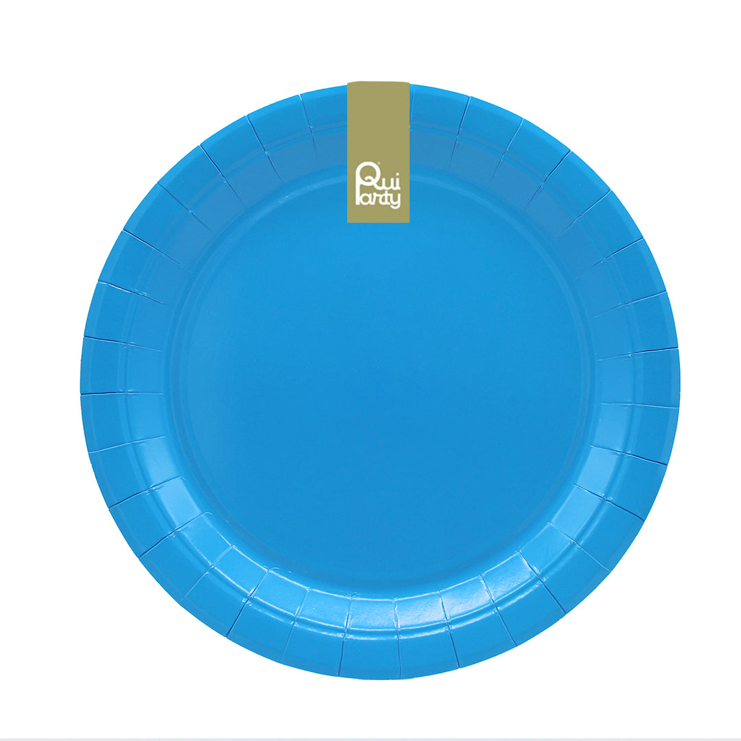 Piatto in carta 24cm - Blù elettrico - pz.15