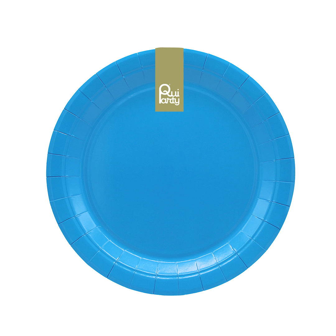 Piatto in carta 18cm - Blù elettrico - pz.15