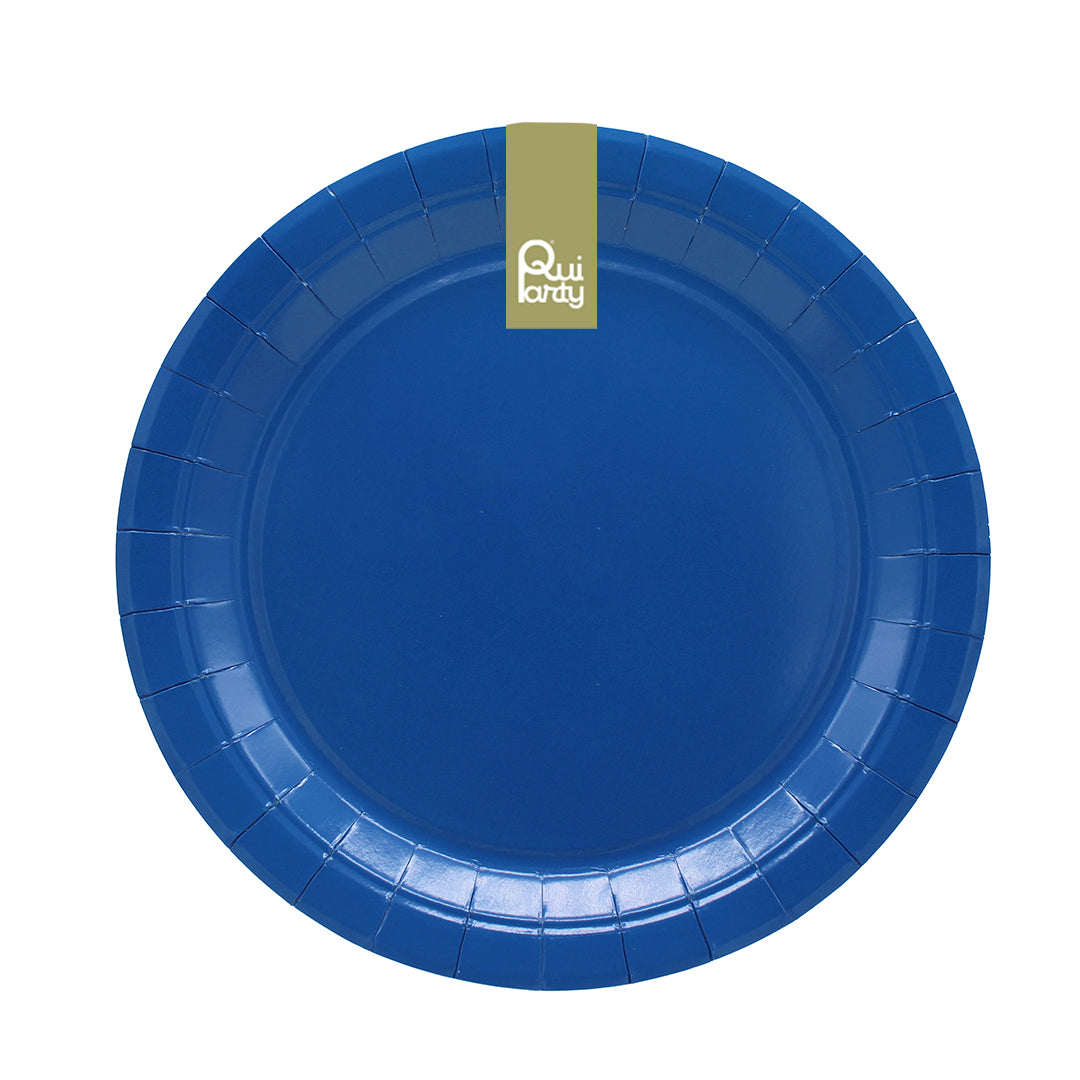 Piatto in carta 24cm - Blù - pz.15