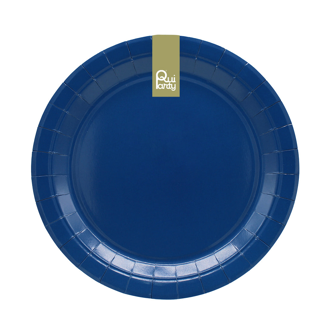Piatto in carta 24cm - Blù navy - pz.15