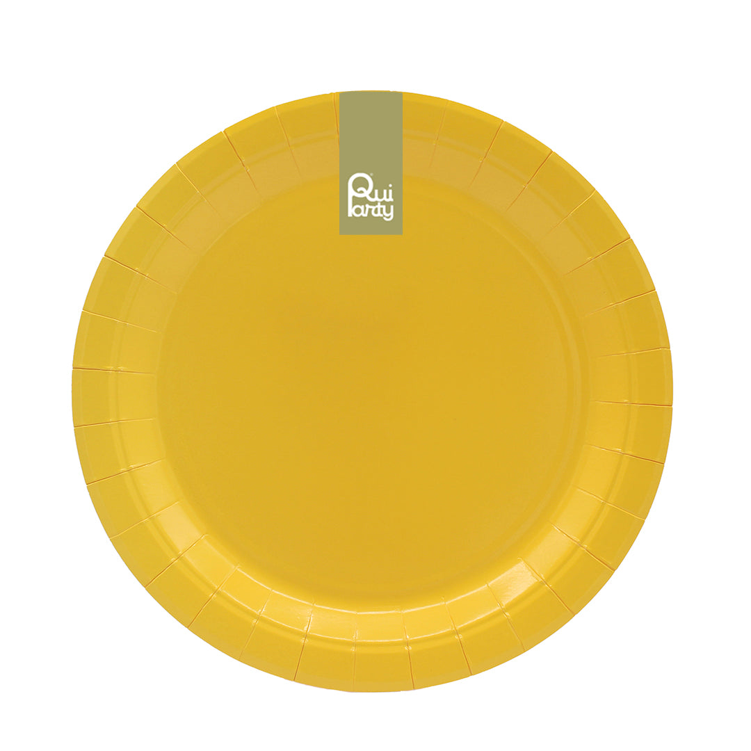 Piatto in carta 24cm - Giallo mais - pz.15
