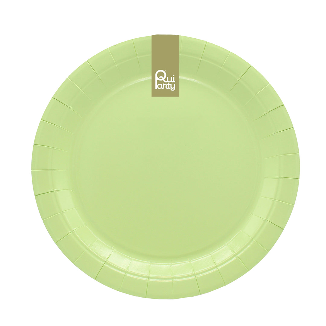 Piatto in carta 24cm - Verde mela - pz.15