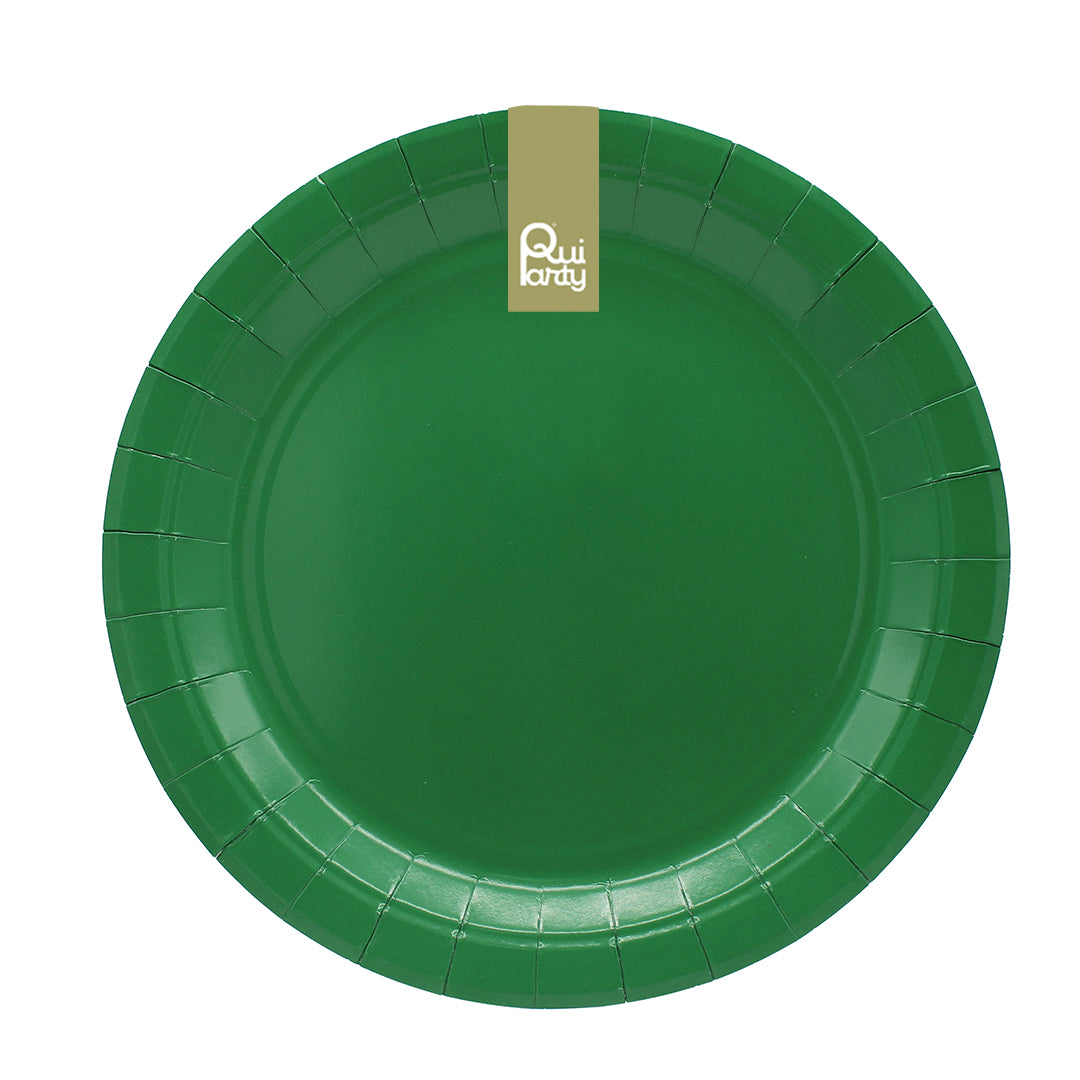 Piatto in carta 24cm - Verde scuro - pz.15