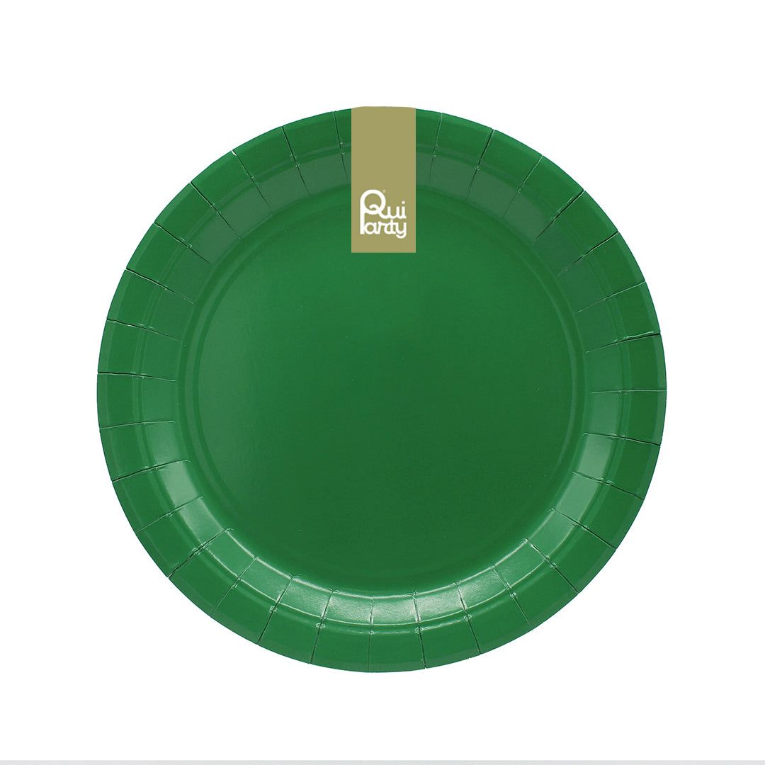 Piatto in carta 18cm - Verde scuro - pz.15