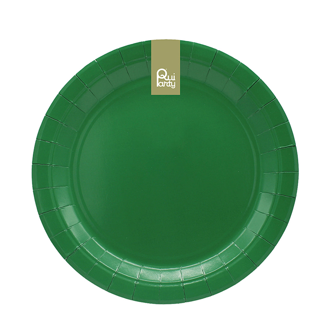 Piatto in carta 32cm - Verde scuro - pz.8