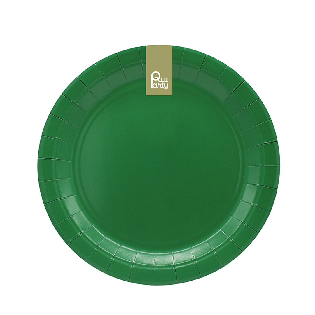 Piatto in carta 27cm - Verde scuro - pz.15