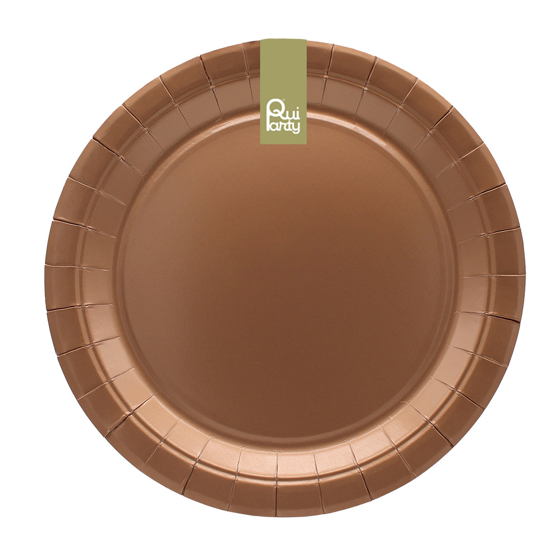 Piatto in carta 24cm - Rosa gold- pz.15