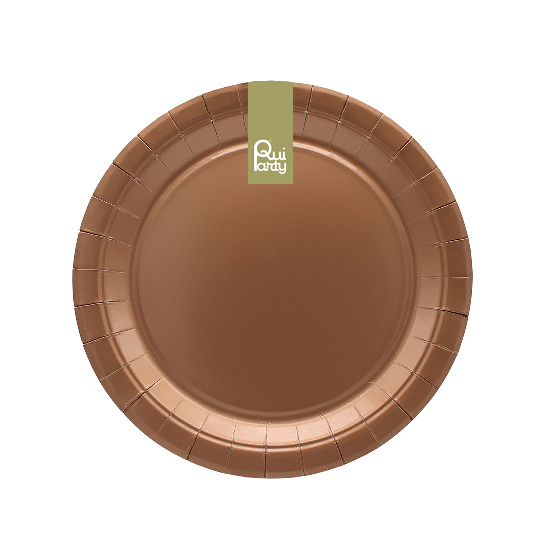 Piatto in carta 18cm - Rosa gold - pz.15