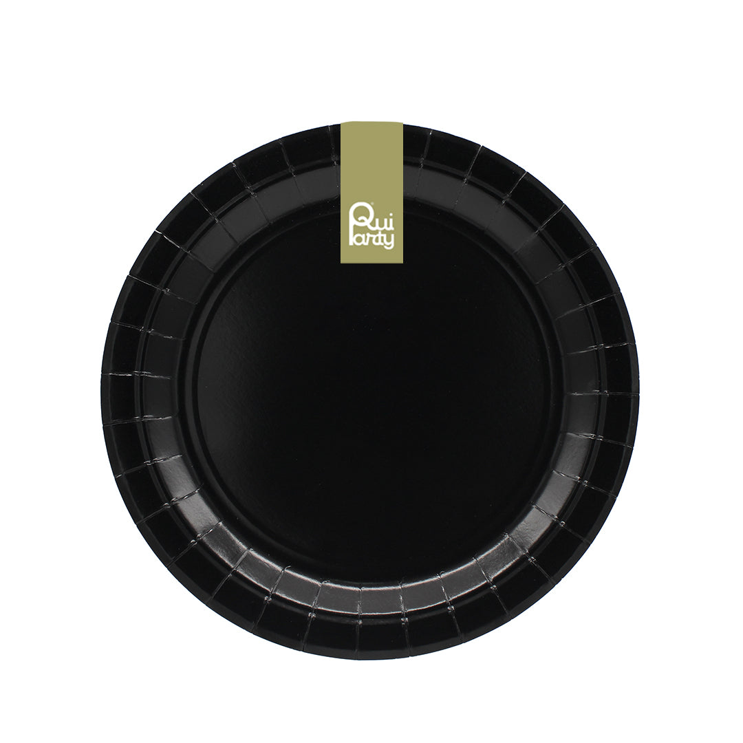 Piatto in carta 18cm - Nero - pz.15