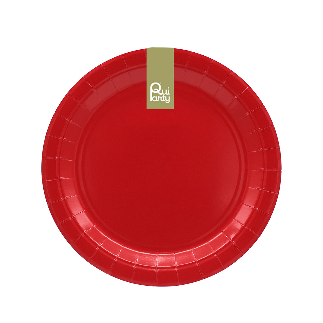 Piatto in carta 24cm - Rosso scuro - pz.15