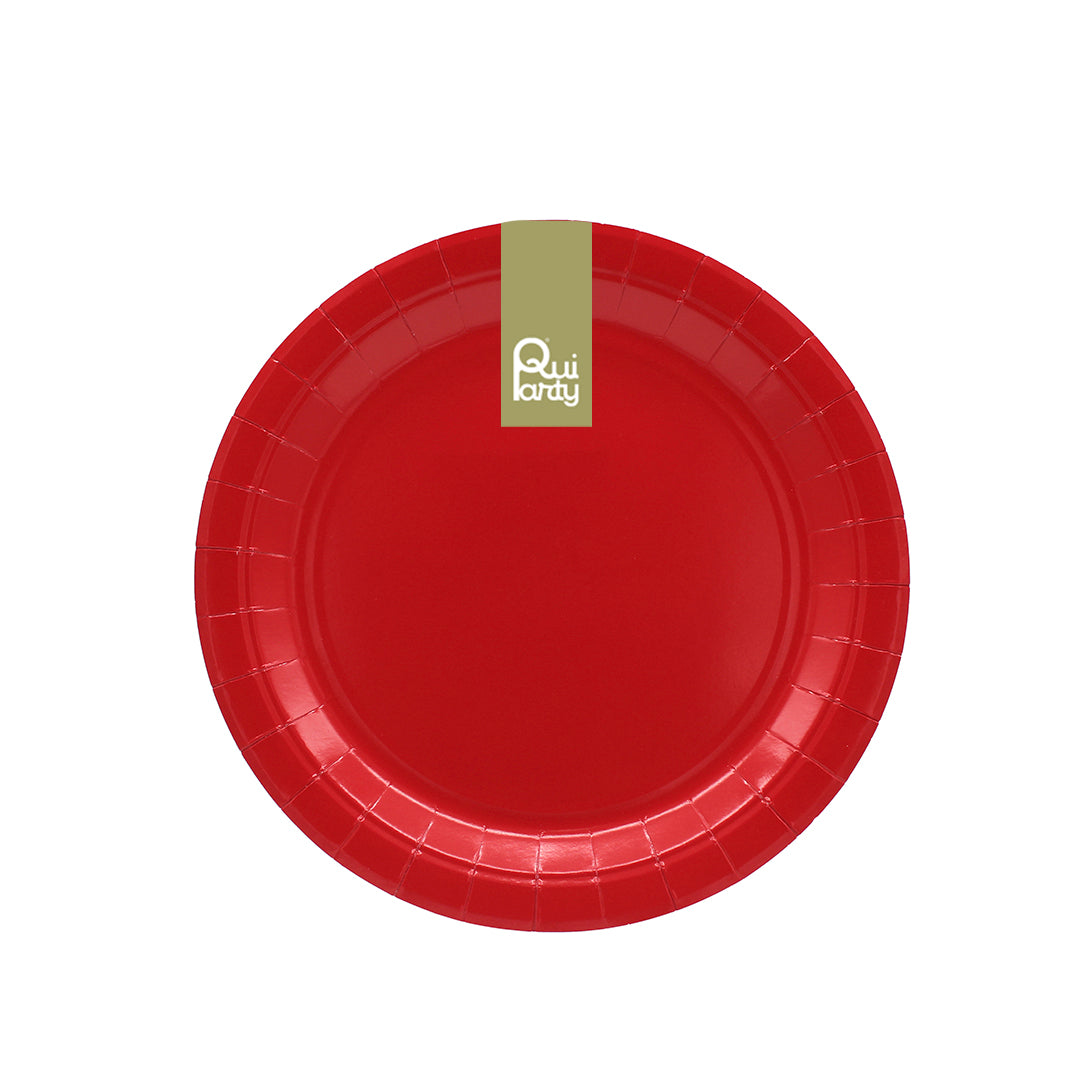 Piatto in carta 18cm - Rosso scuro - pz.15