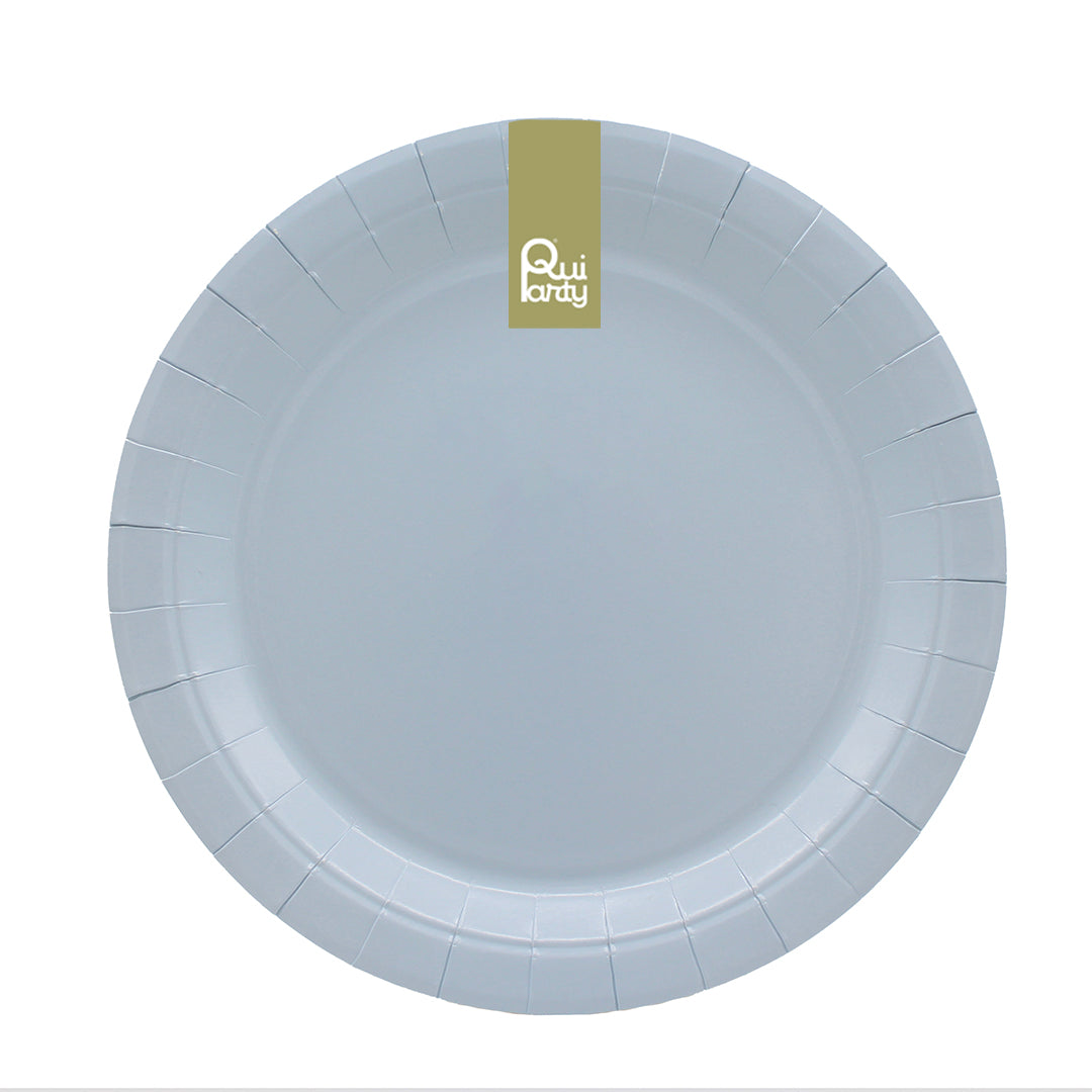 Piatto in carta 24cm - Celeste fumo - pz.15