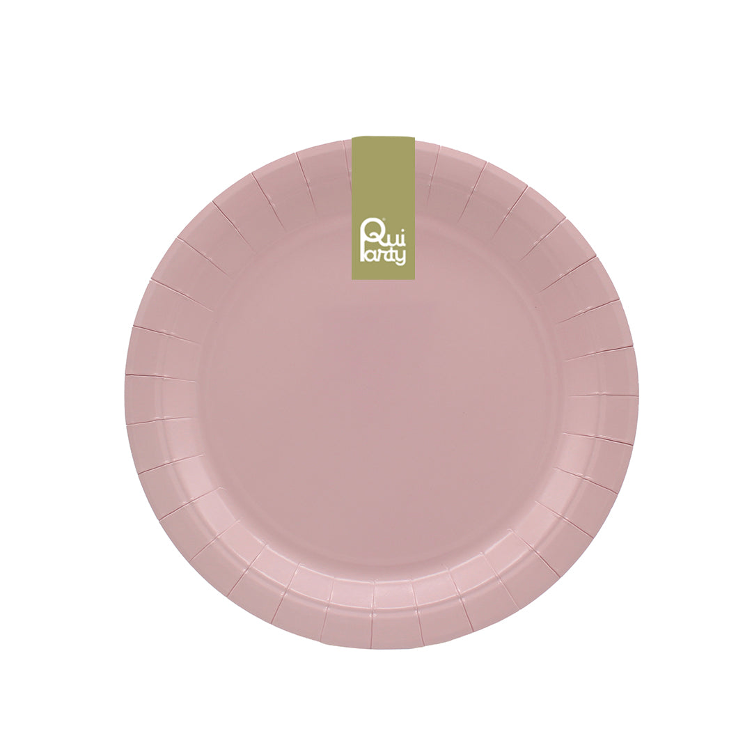 Piatto in carta 18cm - Rosato - pz.15