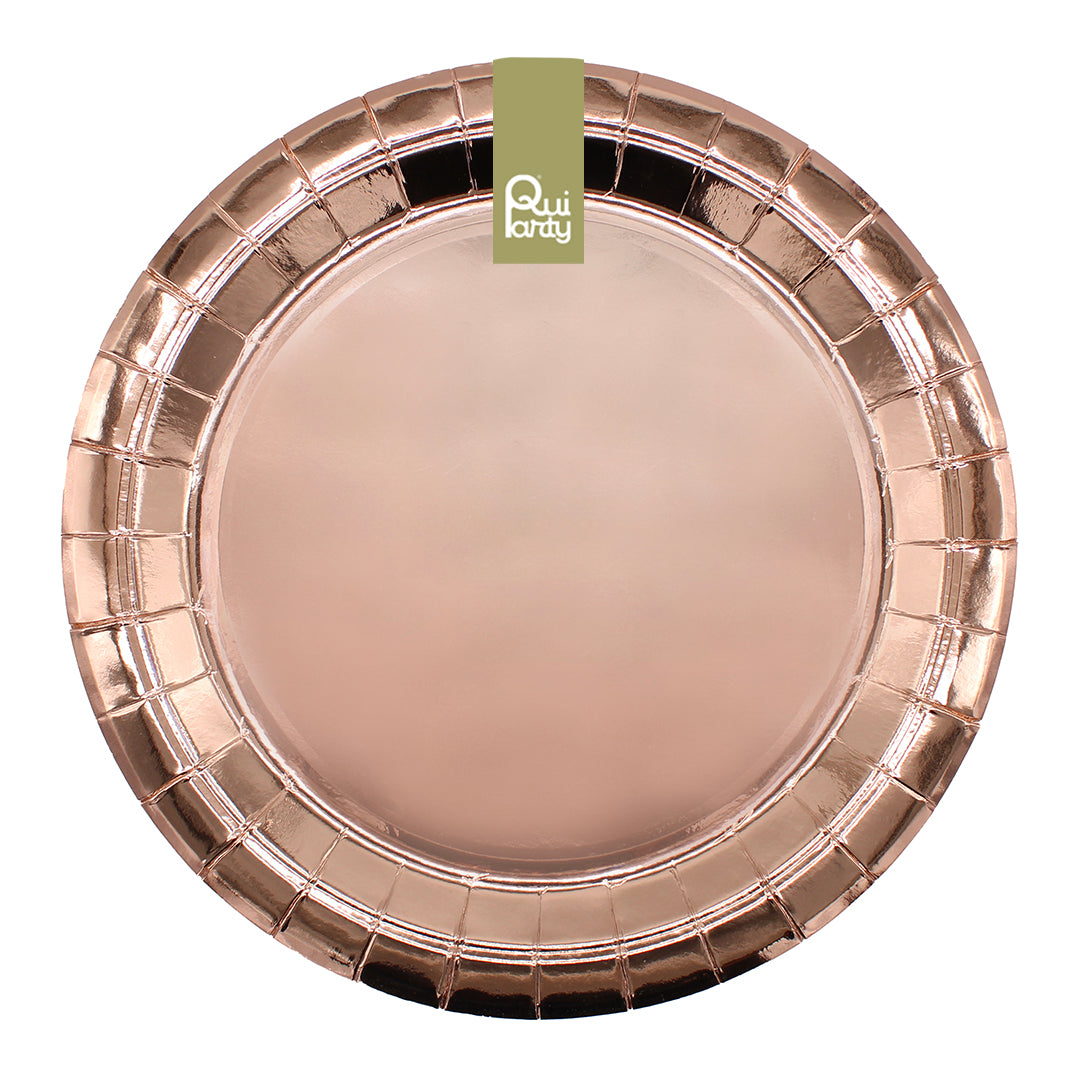 Piatto in carta 24cm - Rosa Gold Metal - pz.15
