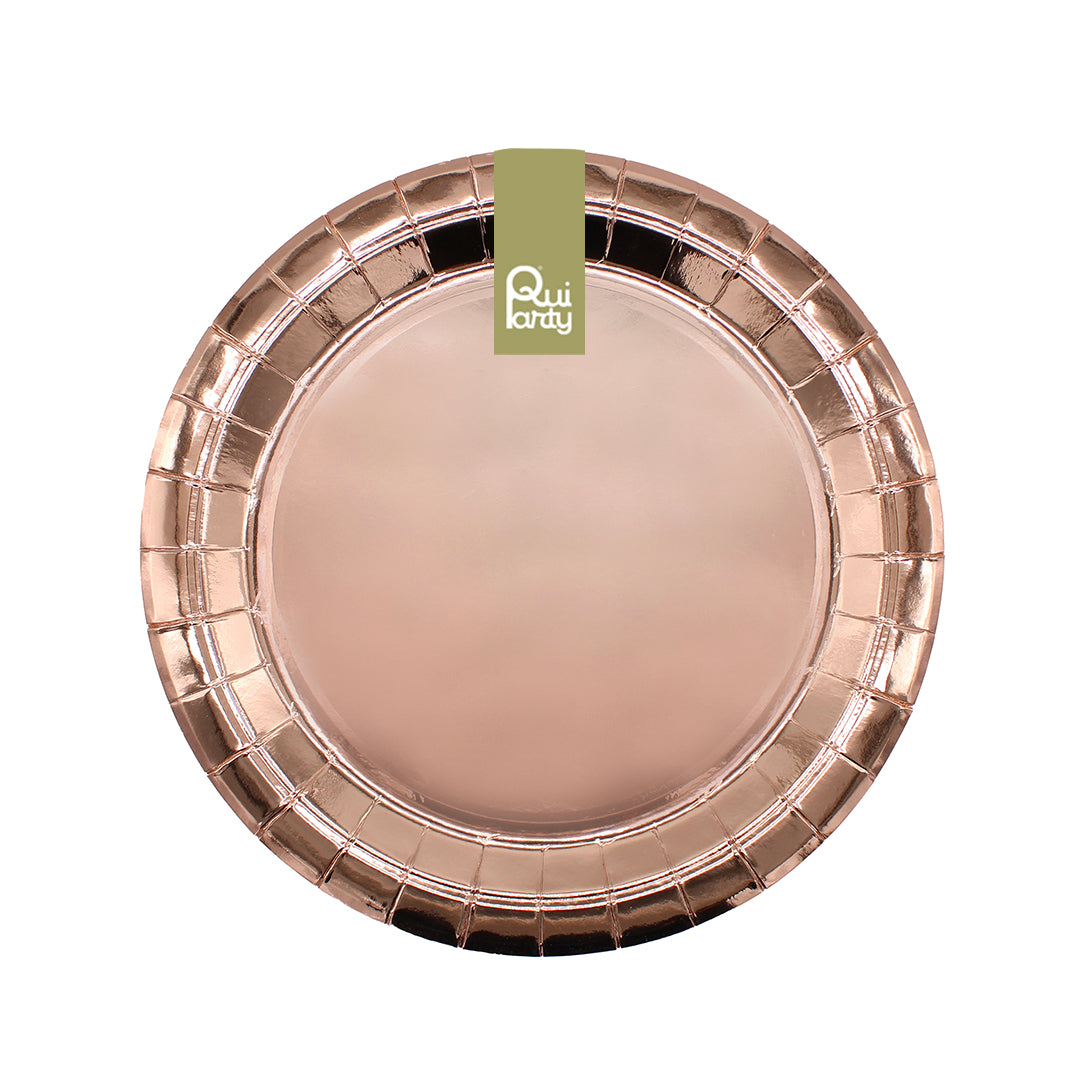 Piatto in carta 18cm - Rosa Gold Metal - pz.15