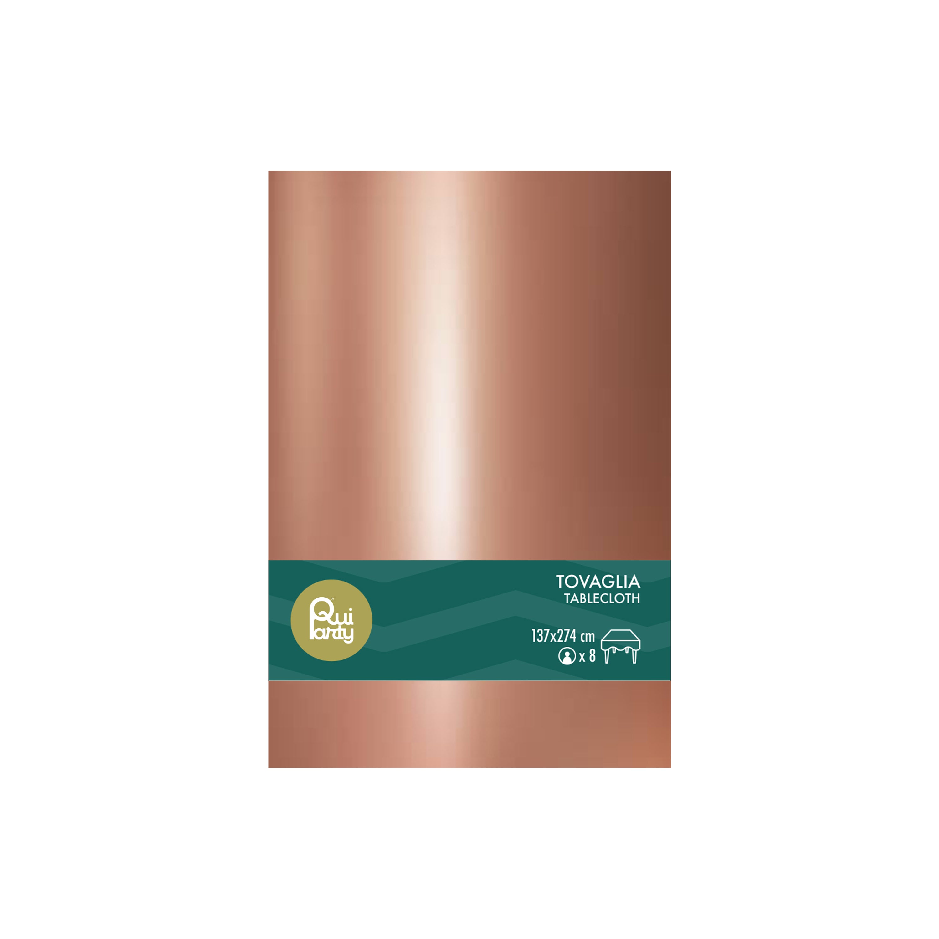 Tovaglia in plastica cm 137x274 Rosa gold metal