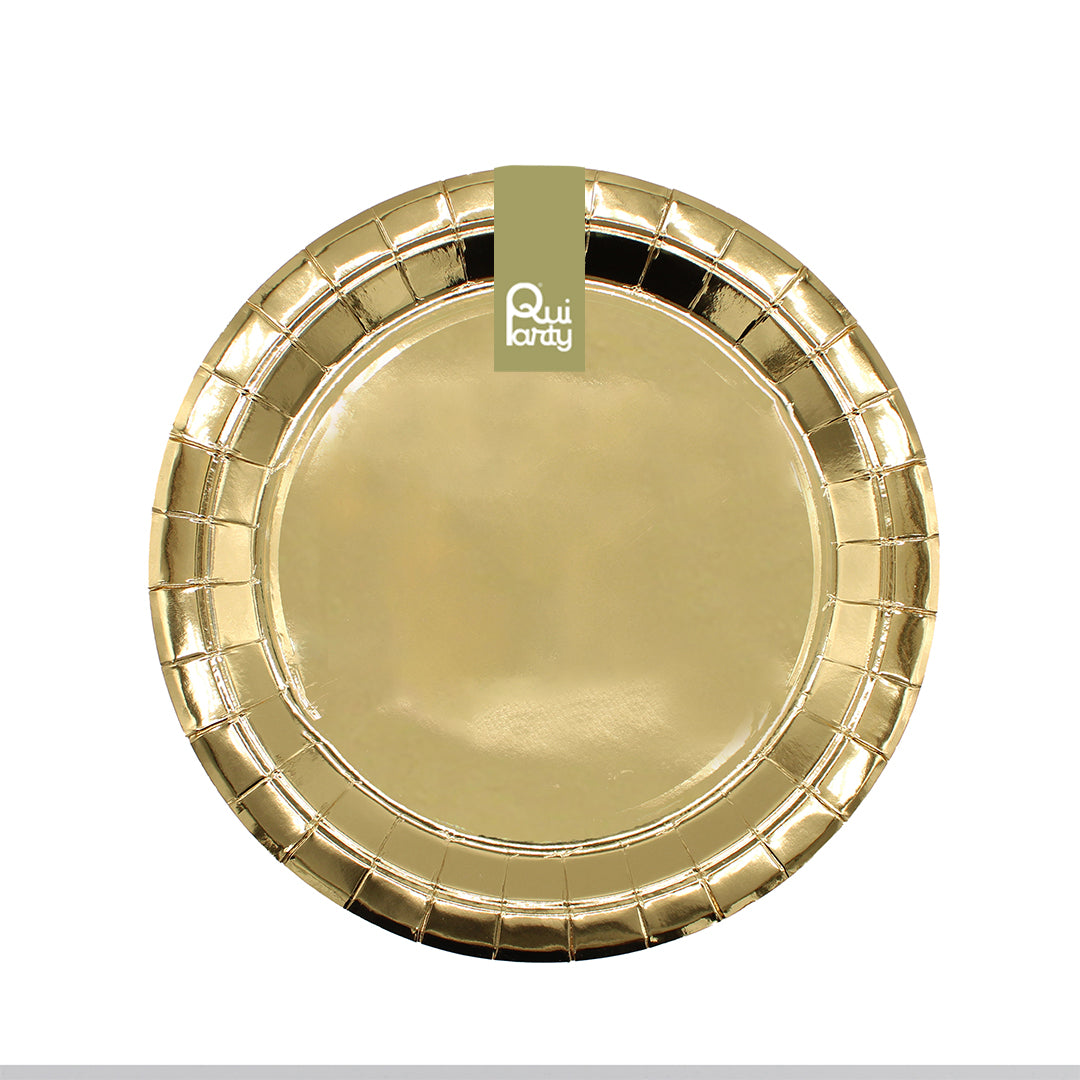 Piatto in carta 18cm - Oro Metal - pz.15