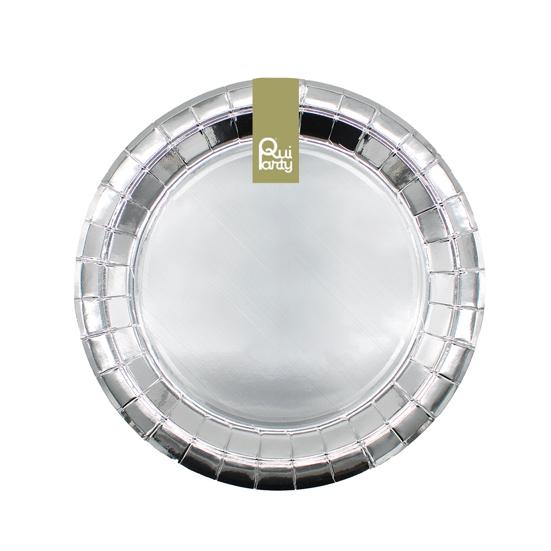 Piatto in carta 18cm - Argento Metal - pz.15