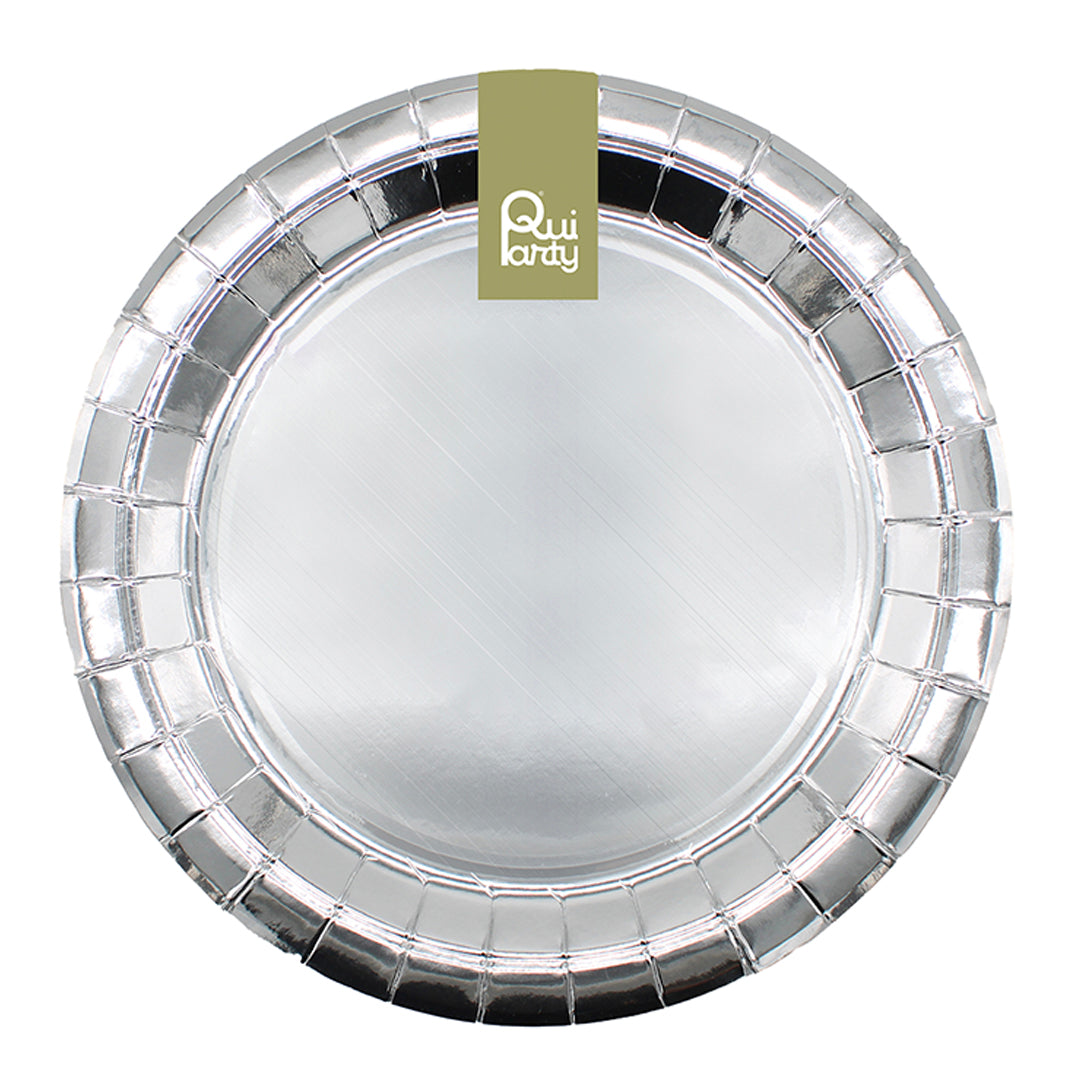 Piatto in carta 32cm - Argento Metal - pz.8