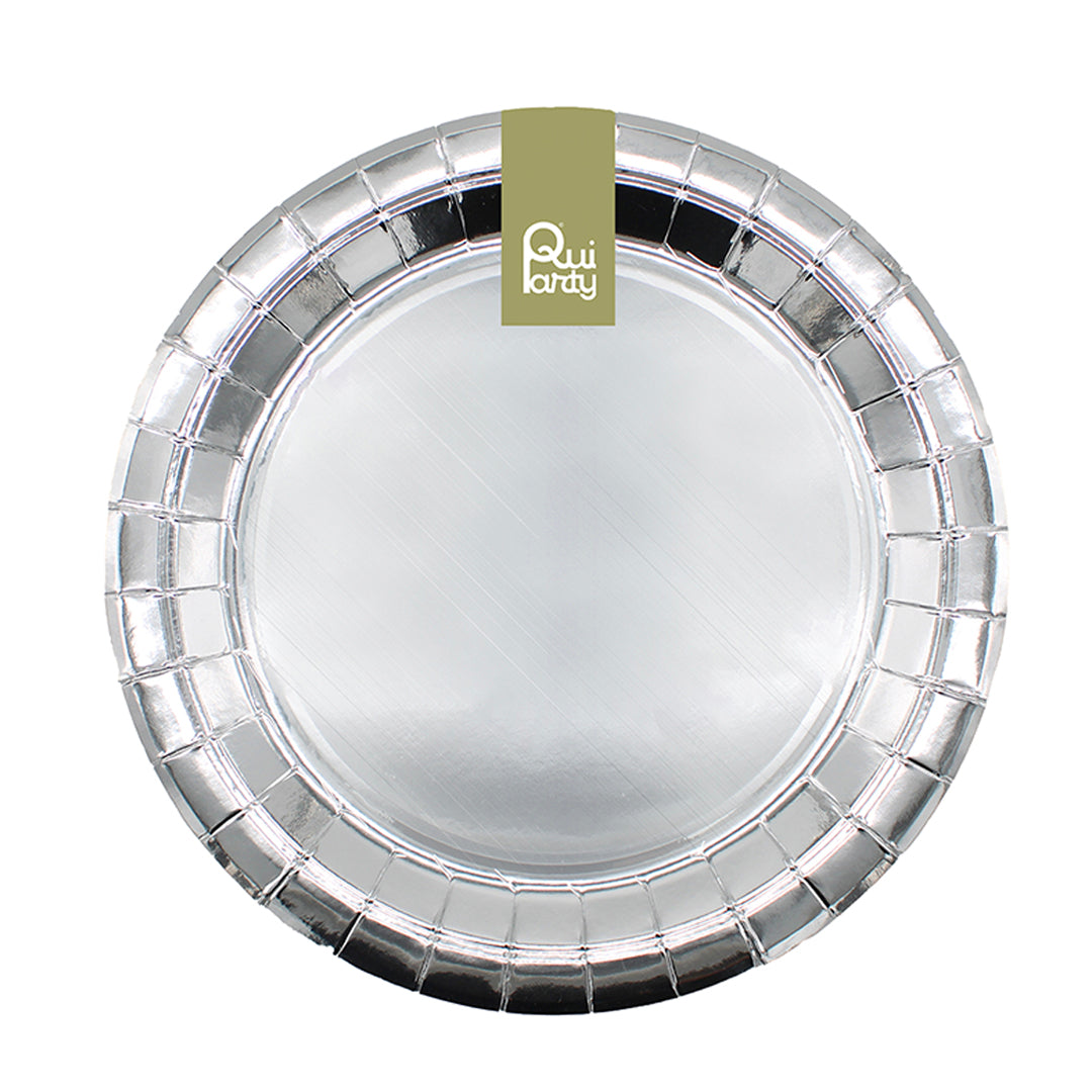 Piatto in carta 27cm - Argento Metal - pz.15