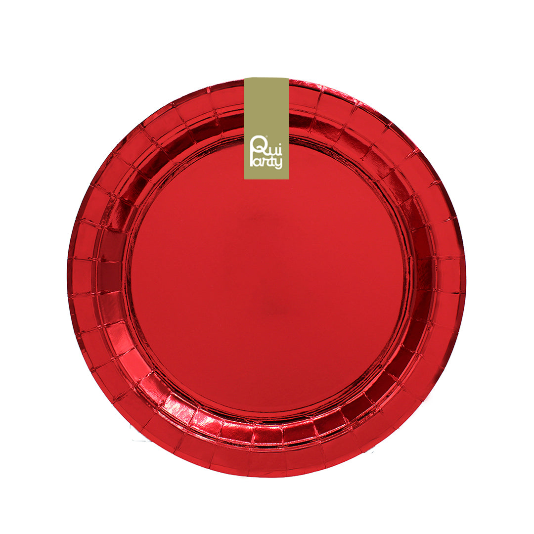 Piatto in carta 24cm - Rosso Metal - pz.15