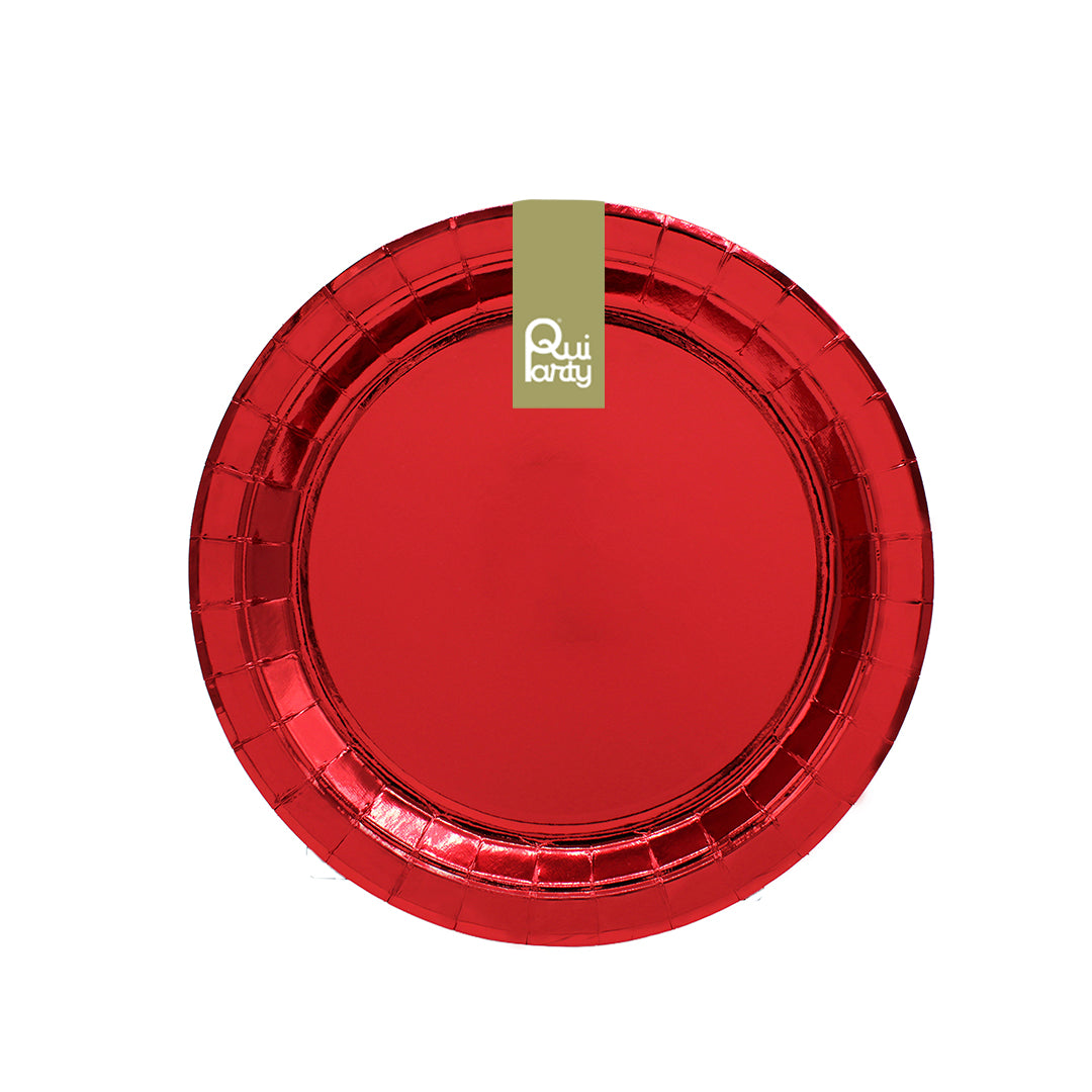 Piatto in carta 18cm - Rosso Metal - pz.15