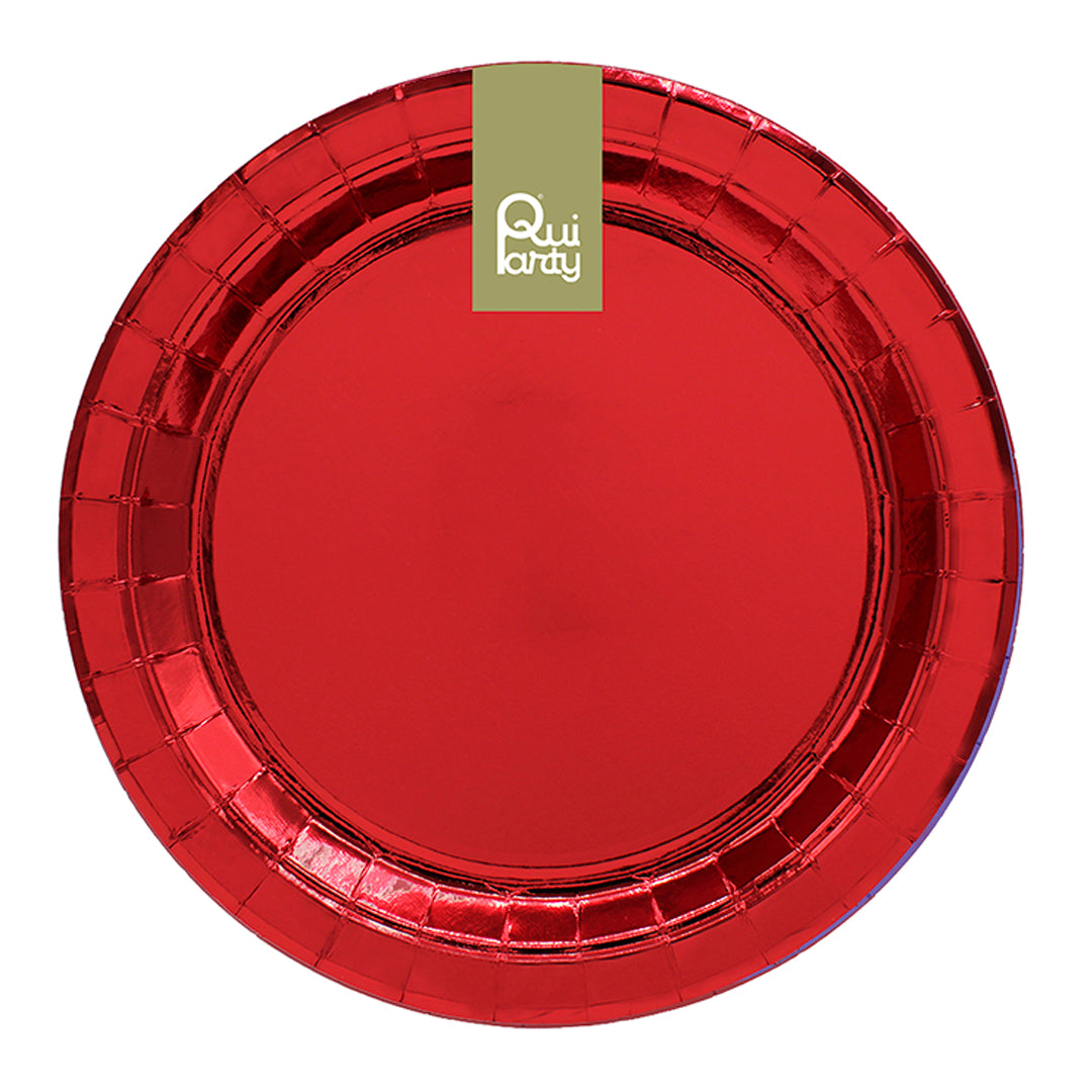 Piatto in carta 32cm - Rosso Metal - pz.8