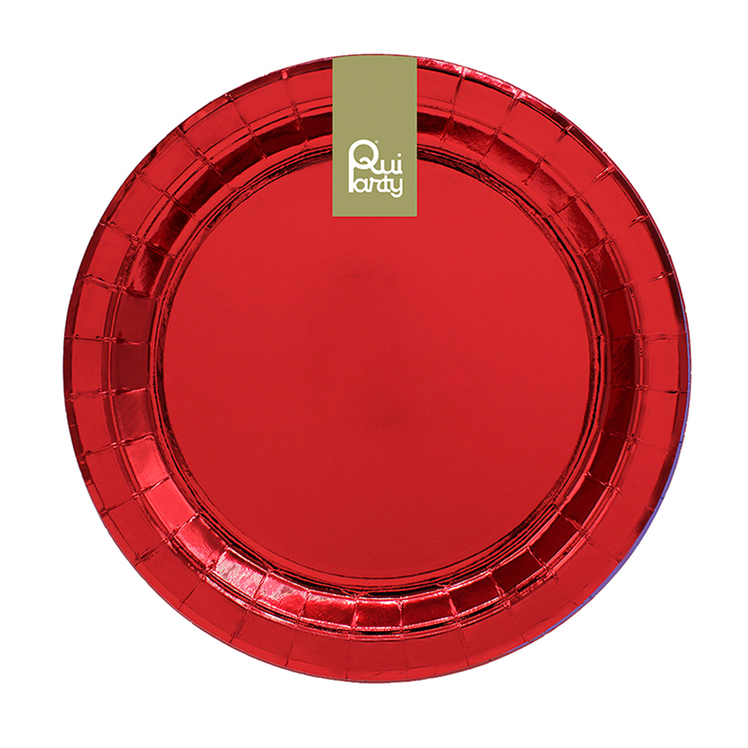 Piatto in carta 27cm - Rosso Metal - pz.15