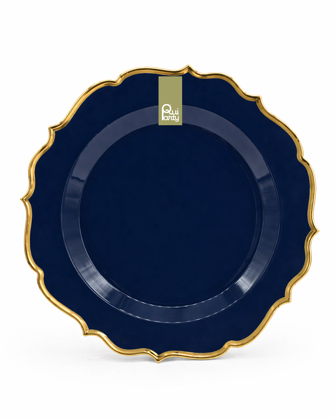 Piatto in plastica Élite cm 25,5 pz.6 - Blu gotha-Oro metal