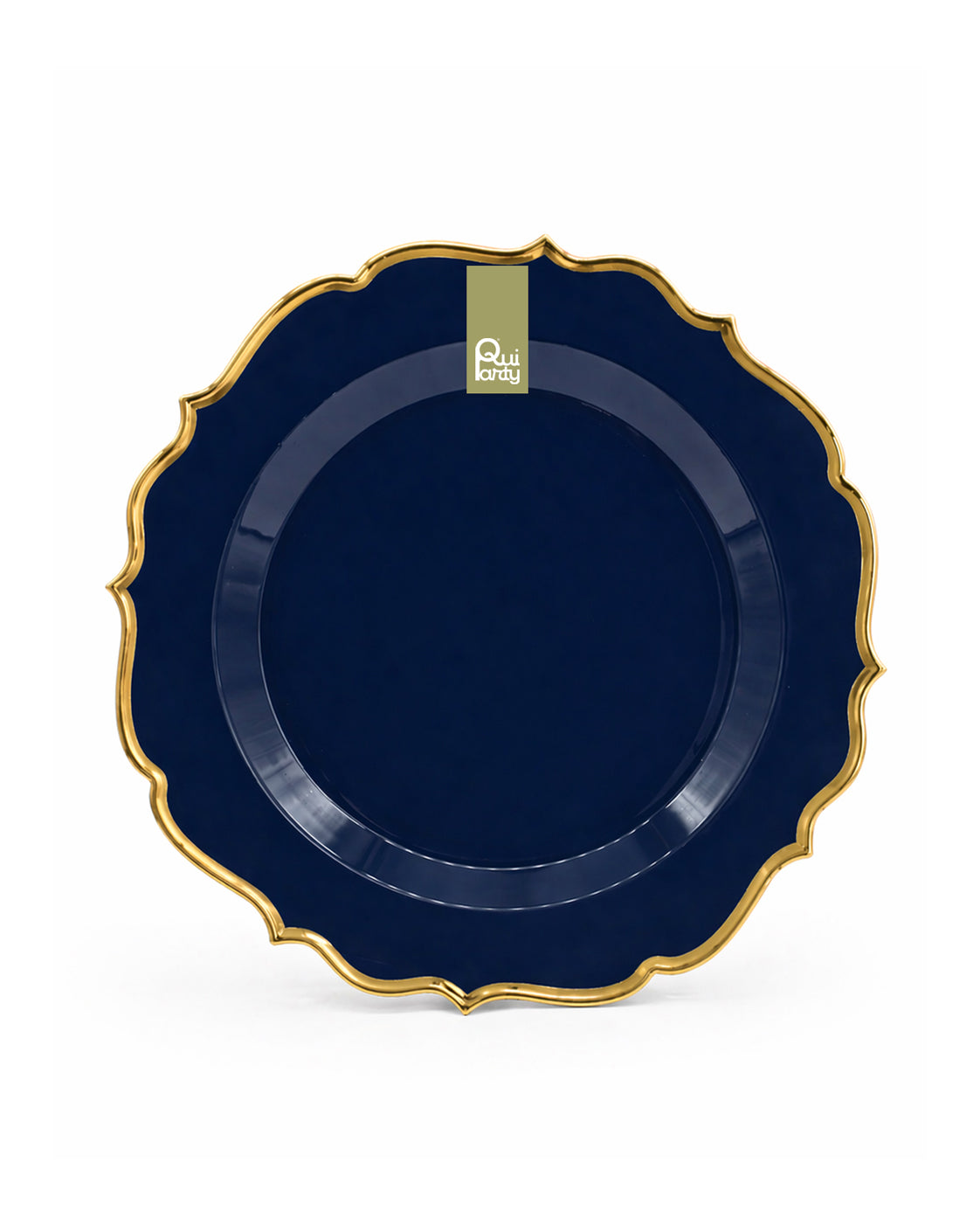 Piatto in plastica Élite cm 19 pz.6 - Blu gotha-Oro metal