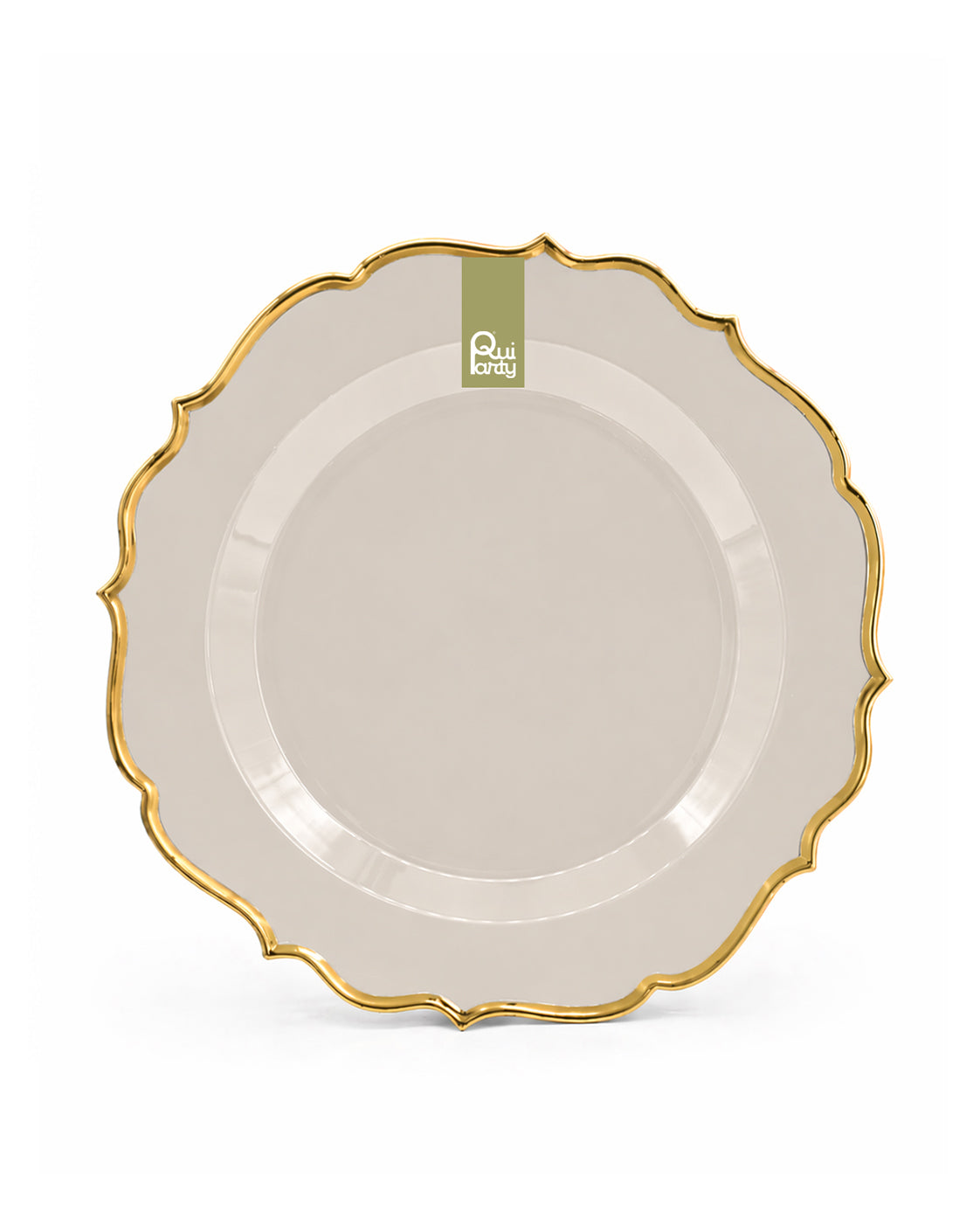 Piatto in plastica Élite cm 19 pz.6 - Tortora stone-Oro metal