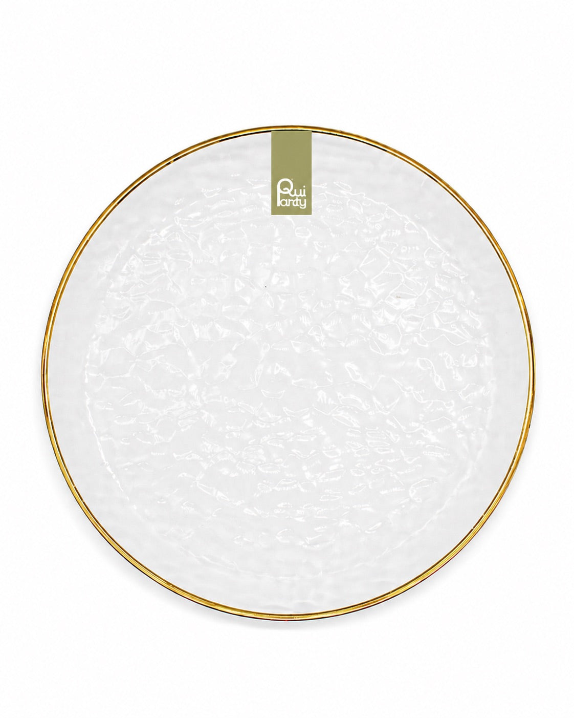 Piatto in plastica Hammered Chic cm 25,5 pz.6 - Cristal-Oro metal