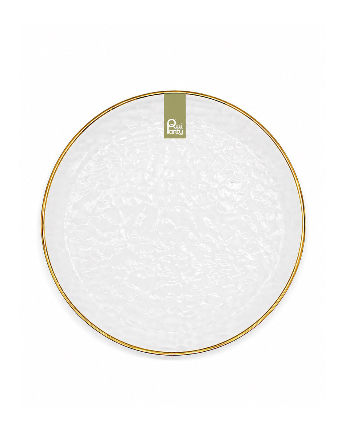 Piatto in plastica Hammered Chic cm 18 pz.6 - Cristal-Oro metal