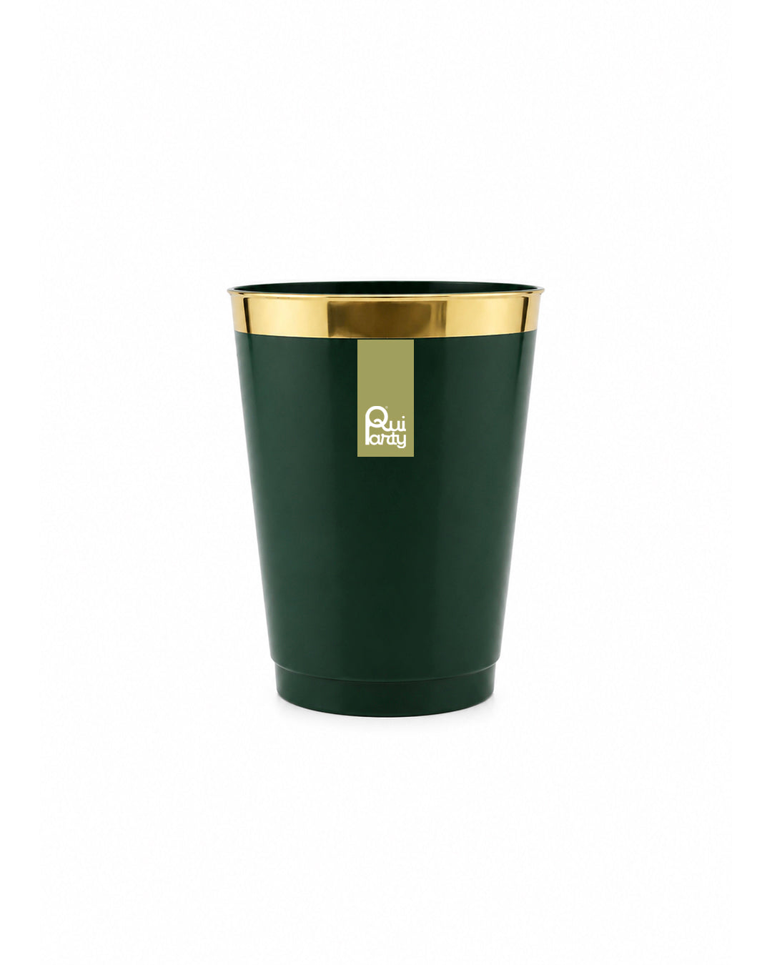Bicchiere in plastica Chic cc 250 pz. 6 - Verde foresta-Oro metal