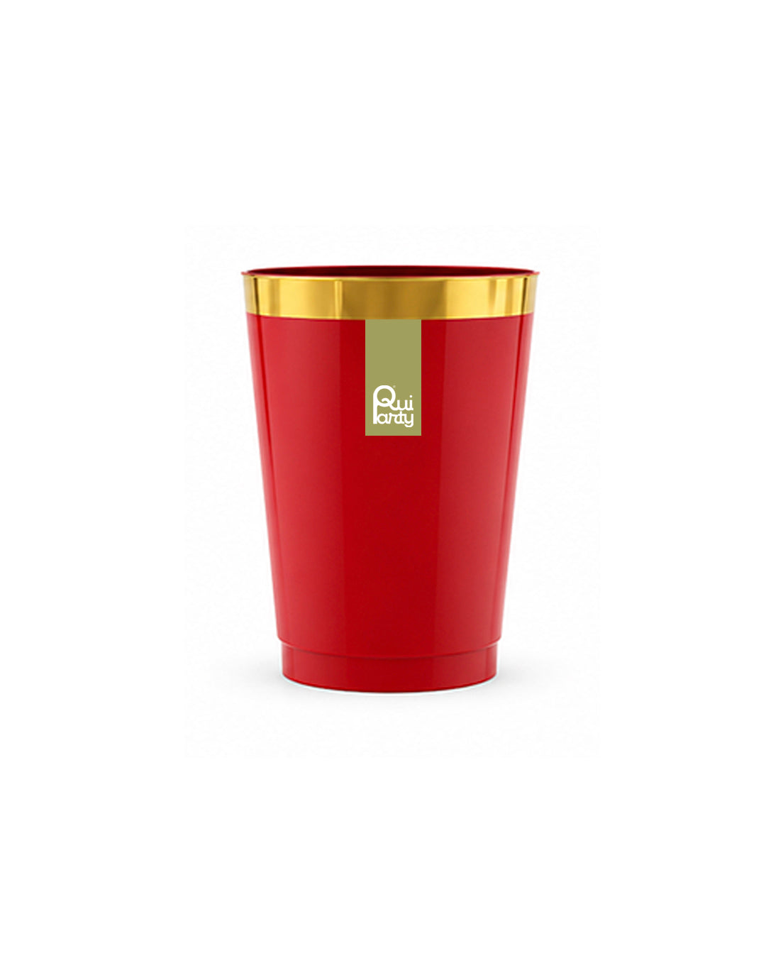 Bicchiere in plastica Chic cc 250 pz. 6 - Rosso cardinale-Oro
