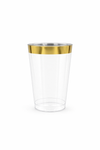 Bicchiere in plastica Cristal Chic cc 250 pz.6 - Cristal-Oro metal