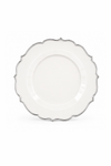 Piatto in plastica Élite cm 19 pz.6 - Bianco-Argento metal