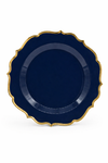 Piatto in plastica Élite cm 25,5 pz.6 - Blu gotha-Oro metal