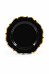 Piatto in plastica Élite cm 19 pz.6 - Nero onice-Oro metal