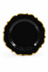 Piatto in plastica Élite cm 25,5 pz.6 - Nero onice-Oro metal