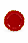 Piatto in plastica Élite cm 19 pz.6 - Rosso cardinale-Oro