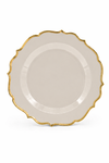 Piatto in plastica Élite cm 25,5 pz.6 - Tortora stone-Oro metal