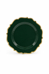 Piatto in plastica Élite cm 19 pz.6 - Verde foresta-Oro metal
