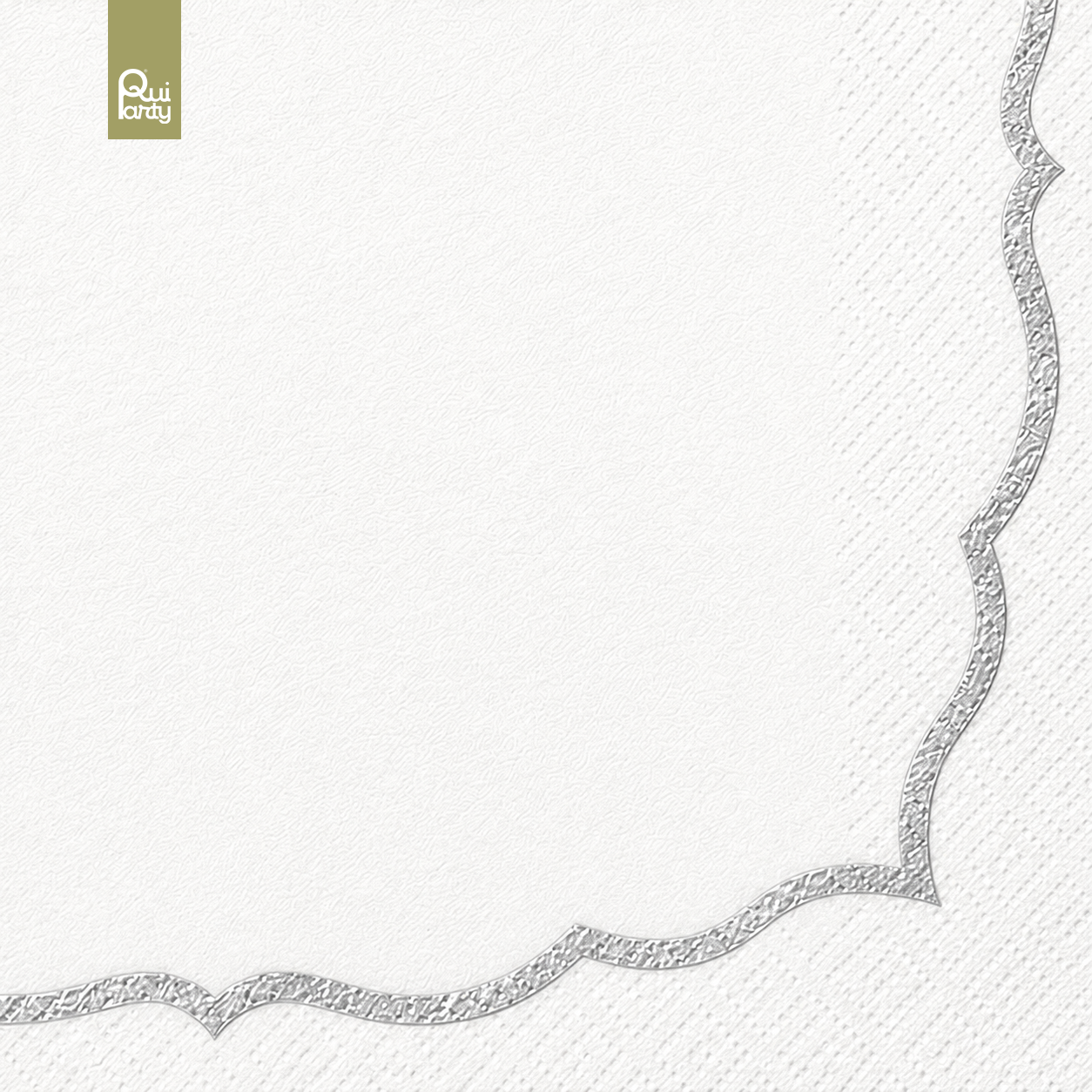 Tovagliolo Élite cm 33x33 2 veli pz.16 - Bianco-Argento metal