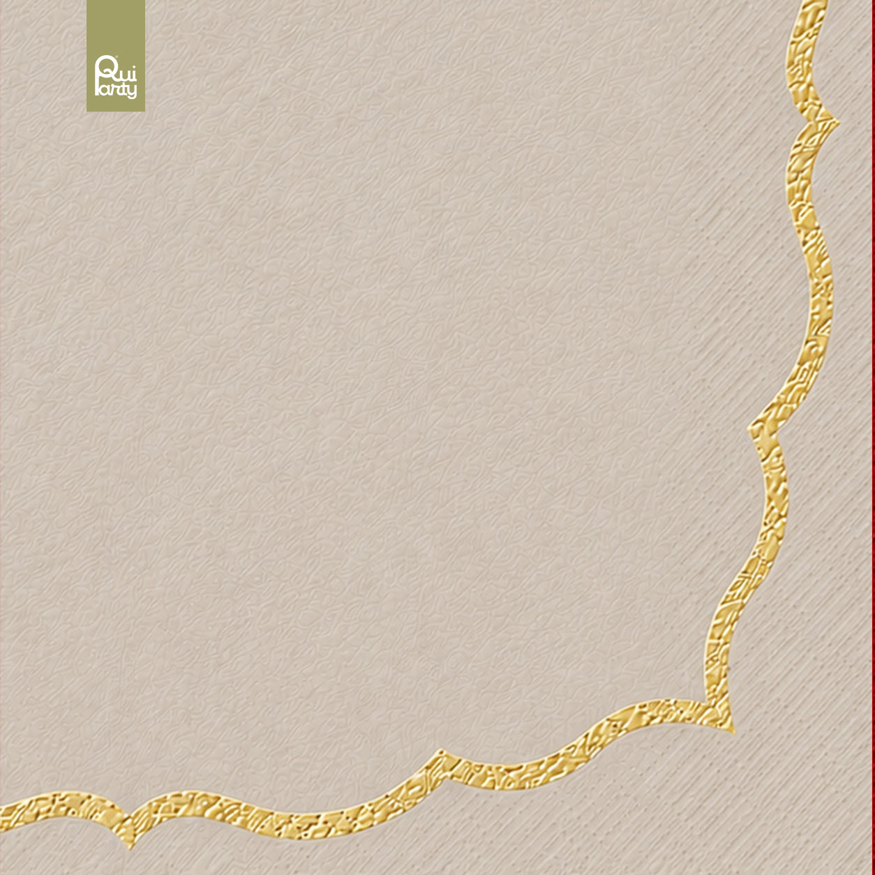 Tovagliolo Élite cm 33x33 2 veli pz.16 - Tortora stone-Oro metal