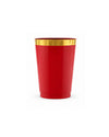 Bicchiere in plastica Chic cc 250 pz. 6 - Rosso cardinale-Oro